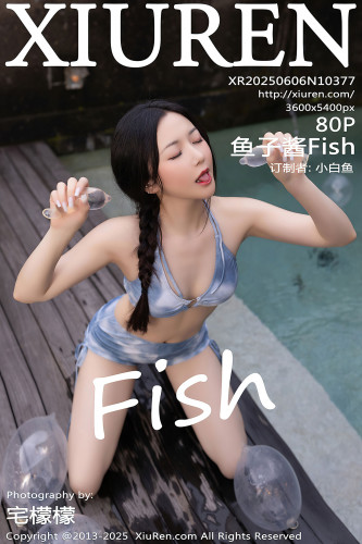 XiuRen秀人网-10377-鱼子酱Fish-轻透白色连衣短裙蓝色比基尼-2025.06.06