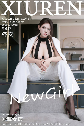 XiuRen秀人网-10464-冬安-OL白色西服套装黑绑带情趣内衣-2025.06.26