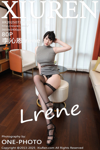 XiuRen秀人网-10600-李沁恩lrene-灰色针织连衣裙黑蕾丝内衣黑丝-2025.07.30