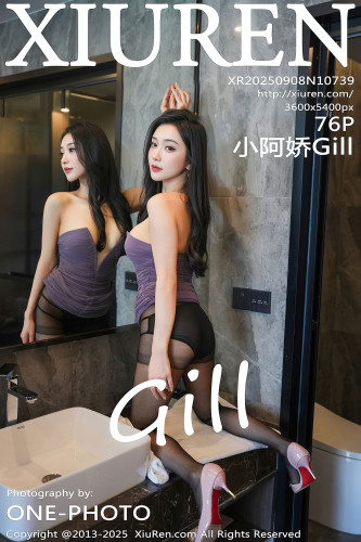 XiuRen秀人网-10739-小阿娇Gill-抹胸紫色连衣短裙黑丝-2025.09.08