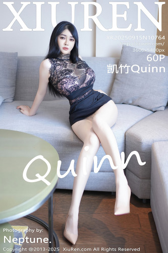 XiuRen秀人网-10764-凯竹Quinn-黑蕾丝衫短裙白色内衣爆乳-2025.09.15