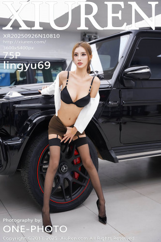 XiuRen秀人网-10810-lingyu69-白衬衫褐色短裙黑色情趣内衣美女洗车-2025.09.26