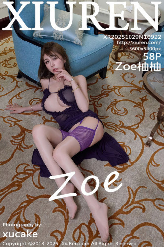 XiuRen秀人网-10922-Zoe柚柚-轻透紫色连衣裙紫色情趣内衣-2025.10.29
