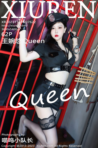 XiuRen秀人网-7622-王婉悠Queen-黑色情趣警服黑丝爆乳-2023.11.07