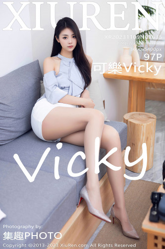 XiuRen秀人网-7635-可樂Vicky-浅灰T白短裙肉丝-2023.11.09