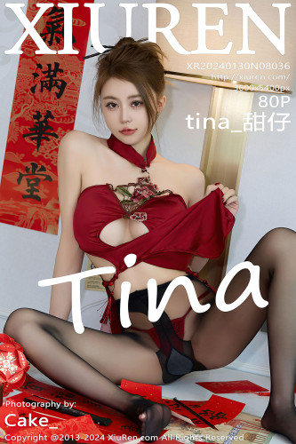 XiuRen秀人网-8036-tina_甜仔-新年主题-红裙黑丝-2024.01.30