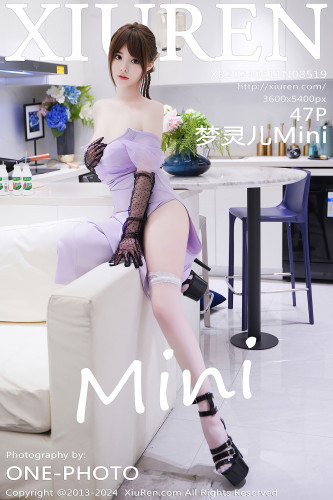 XiuRen秀人网-8519-梦灵儿Mini-淡紫色旗袍白色丝袜-2024.05.11