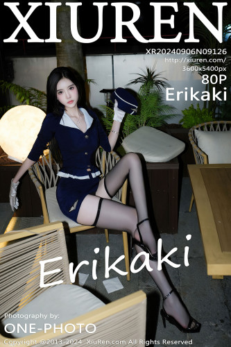 XiuRen秀人网-9126-Erikaki-OL深蓝制服短裙黑丝爆乳-2024.09.06