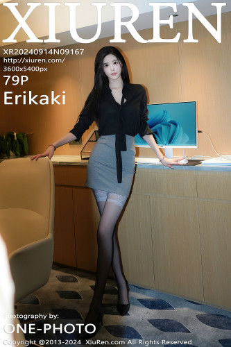 XiuRen秀人网-9167-Erikaki-OL黑衫灰裙黑丝爆乳-2024.09.14