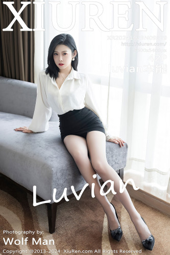XiuRen秀人网-9329-luvian本能-OL白衬衫黑短裙黑蕾丝内衣-2024.10.23