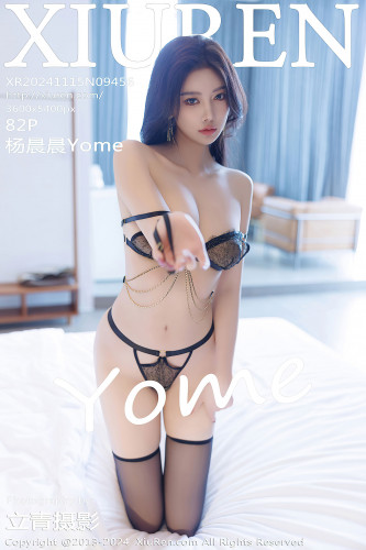 XiuRen秀人网-9456-杨晨晨Yome-红蕾丝连衣短裙-黑蕾丝情趣内衣-2024.11.15