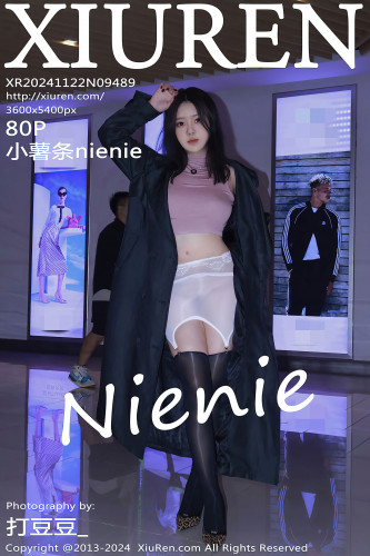 XiuRen秀人网-9489-小薯条nienie-黑大衣内露出-连体肉丝透视-2024.11.22