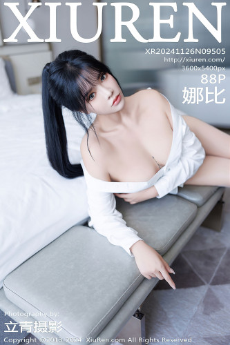 XiuRen秀人网-9505-娜比-白衬衫黑短裙黑色高筒袜酥胸美腿-2024.11.26
