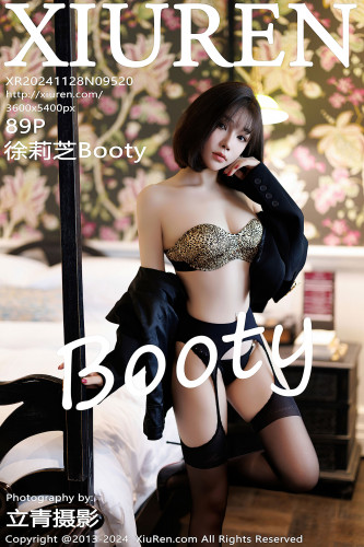 XiuRen秀人网-9520-徐莉芝Booty-黑外套黑色皮质连衣短裙豹纹内衣黑丝-2024.11.28
