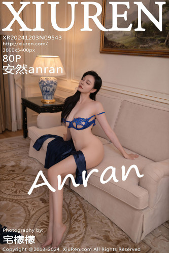 XiuRen秀人网-9543-安然anran-OL深蓝衬衫情趣蓝带内衣高跟黑丝-2024.12.03
