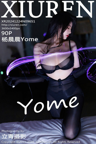 XiuRen秀人网-9651-杨晨晨Yome-红色连衣短裙-情趣连体轻透黑丝-2024.12.24
