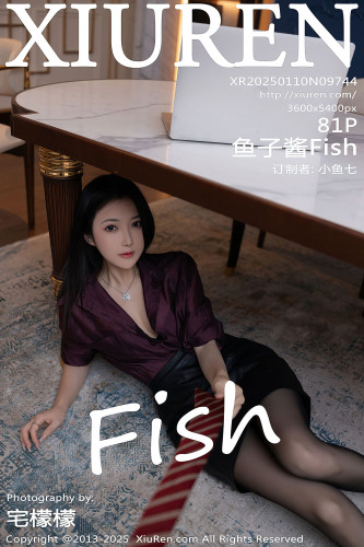 XiuRen秀人网-9744-鱼子酱Fish-暗红衬衫黑短裙黑丝玉足-2025.01.10