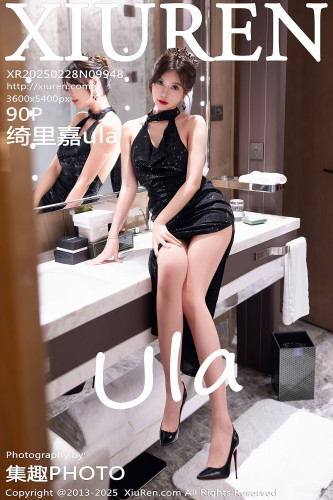 XiuRen秀人网-9948-绮里嘉ula-黑色礼裙黑内衣黑丝-2025.02.28