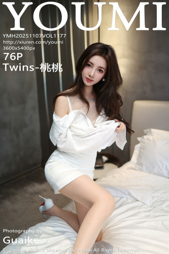 YouMi尤蜜荟-1177-Twins-桃桃-白色连衣短裙白蕾丝内衣-2025.11.07